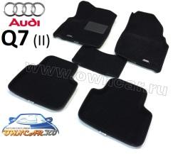 Коврики салона Audi Q7 II 3D VIP с бортиком черные