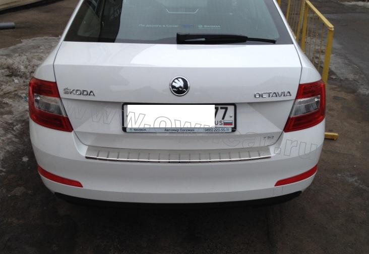Накладка на бампер Skoda Octavia 3 (A7) с загибом,Накладка из ...