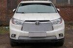 Защита радиатора Premium (Премиум) для Toyota HIGHLANDER (Тойота Хайлендер) U50 2014- верх и низ хром